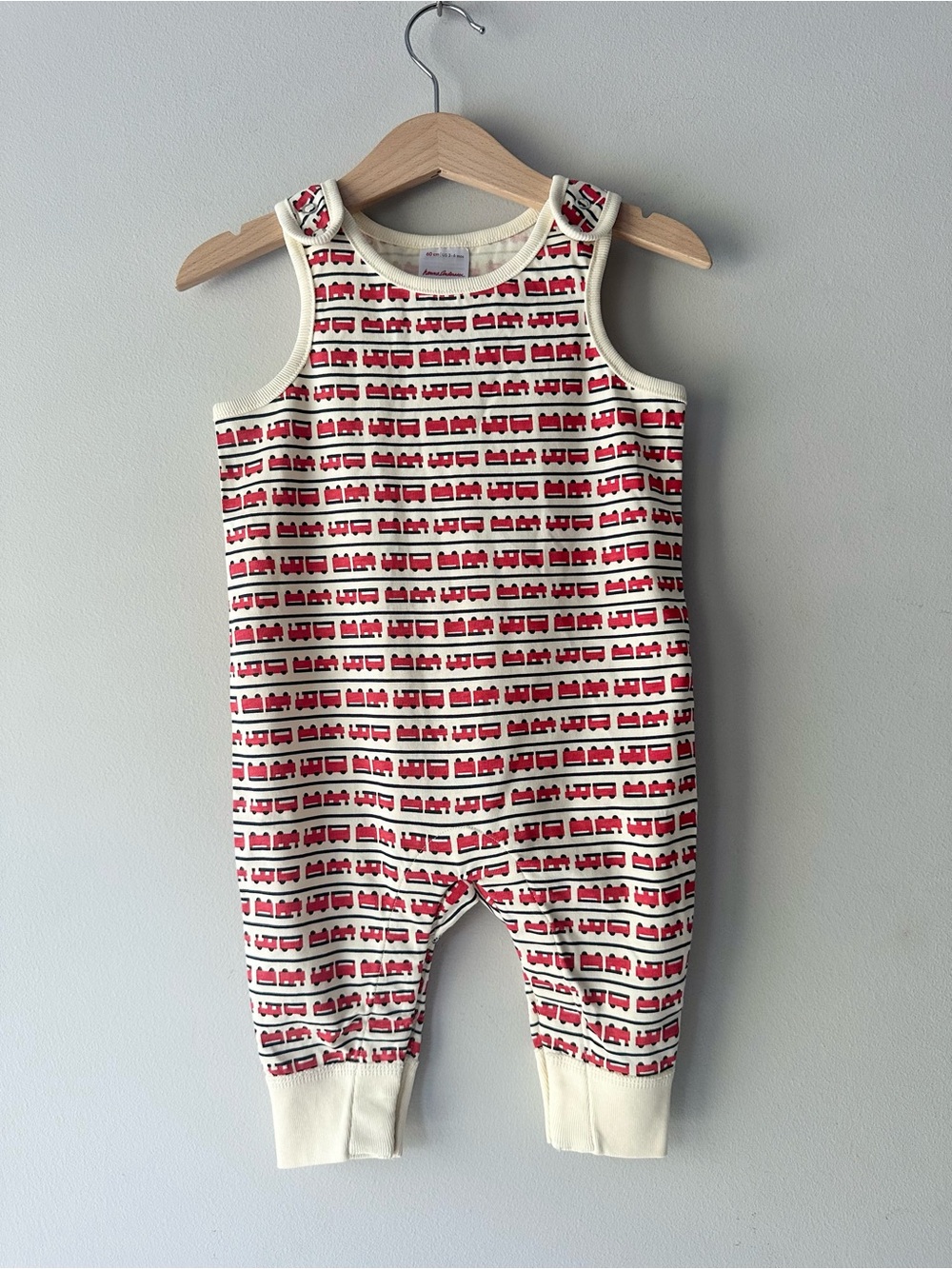 Hanna Andersson Train Print Jumpsuit
